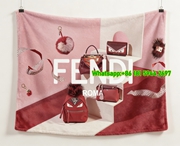 Fendi Pink Monster Bag Collection Print Flannel Throw Blanket IMG_9544